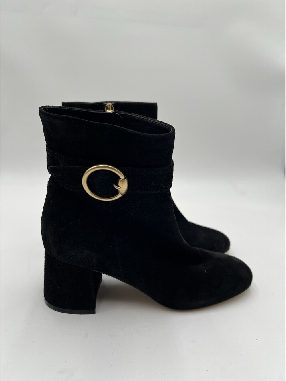Women’s Gianvito Rossi Pamela Black suede ankle Side Zip boots Size 36.5